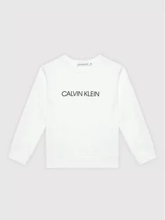 Calvin Klein Jeans Bluza Unisex Institutional Logo IU0IU00162 Biały Regular Fit - Bluzy dla chłopców - miniaturka - grafika 1