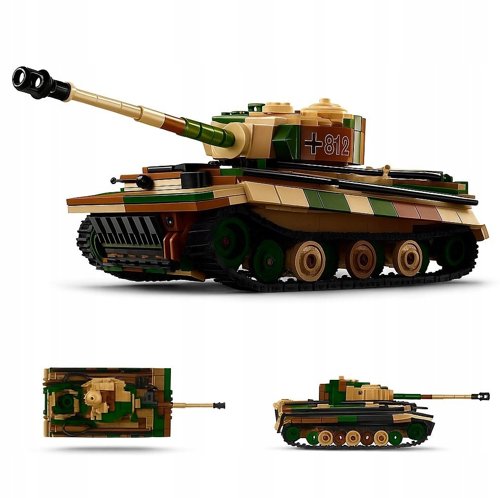 KLOCKI konstrukcyjne – czołg Tiger I WWII wojskowy model 706 el (KL19)