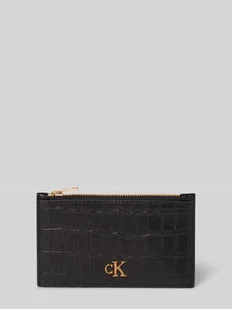 Etui na karty z naturalnej skóry cielęcej model ‘Croc - Portfele - miniaturka - grafika 1