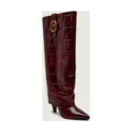 Kozaki damskie - Kurt Geiger Skórzane kozaki na słupku FOLD OVER - miniaturka - grafika 1