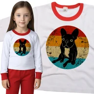 Piżamy dla dziewczynek - Piżama dziecięca Słodki Buldog Francuski Retro 98/104 - VoloDonum - miniaturka - grafika 1