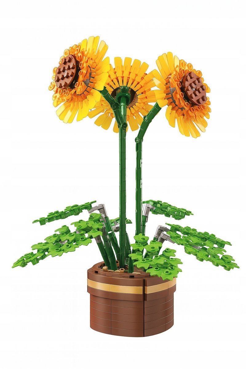 Klocki konstrukcyjne kwiaty w doniczce Słoneczniki 886 el. 101-9