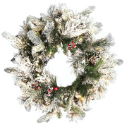 Choinki - Shumee Ośnieżony wianek świąteczny ze światełkami 55 cm biały WHITEHORN 296514 - miniaturka - grafika 1