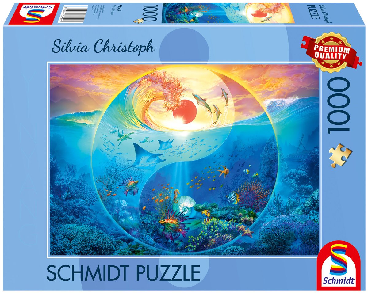 Schmidt, Puzzle PQ SILVIA CHRISTOPH W krainie morskich zwierząt (Yin & Yang), 1000 el.