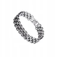 Bransolety męskie - SZEROKA BRANSOLETKA MĘSKA(B22/MEN/62AG CZ.)19CM - miniaturka - grafika 1