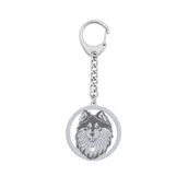 Breloki - Brelok Srebrny 925 z psem Suomenlapinkoira Prezent Kobieta GRAWER GRATIS - miniaturka - grafika 1