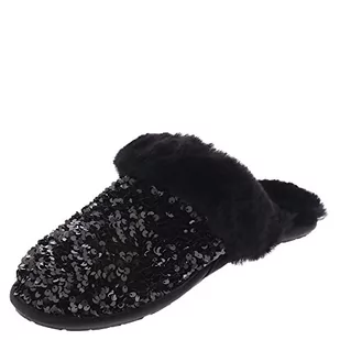 UGG Damskie kapcie W Scuffette II grube cekiny, czarne, 3 UK - Kapcie damskie - miniaturka - grafika 1