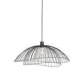 Lampy sufitowe - QAZQA Designerska lampa wisząca czarna 60 cm - Pua - miniaturka - grafika 1