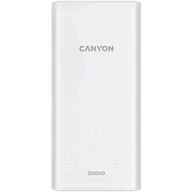 Powerbanki - Canyon Powerbank PB-2001, 20000mAh CNE-CPB2001W Biała - miniaturka - grafika 1