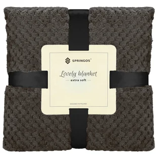 Narzuta na łóżko, pled 200x220 cm wzór tłoczony koc na kanapę czarny - Koce Narzuta na łóżko, pled 200x220 cm wzór tłoczony koc na kanapę czarny - Koce - miniaturka - grafika 1