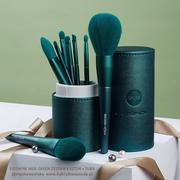 Pędzle do makijażu - Eigshow Beauty, Jade, zestaw 8 zielonych pędzli Premium + Tuba - miniaturka - grafika 1
