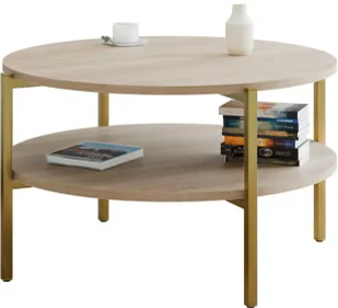 Kawowy stolik okrągły do salonu dąb sonoma D8-S83 - Ławy i stoliki kawowe Kawowy stolik okrągły do salonu dąb sonoma D8-S83 - Ławy i stoliki kawowe - miniaturka - grafika 1