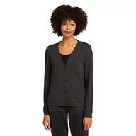 Swetry damskie - TOM TAILOR Damski Kardigan z listwą guzikową 1028882, 14855 - Shady Grey Melange, XS - miniaturka - grafika 1