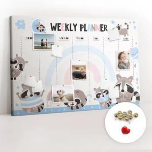Organizer na ścianę XXL, Tablica Korkowa 120x80 cm - Tygodniowy planer dla dzieci + Pinezki - Tablice i flipcharty - miniaturka - grafika 1