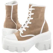 Botki damskie - Botki Beżowe B9884-L46-O17-000-G67 (CI797-a) Carinii - miniaturka - grafika 1