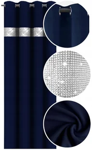 ZASŁONA GOTOWA Z CYRKONIAMI 145x240 GLAMOUR KÓŁKA ZASŁONY PRZELOTKI CEKINY - Zasłony - miniaturka - grafika 1