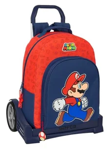 Safta SUPER MARIO TRICK - Plecak szkolny, ergonomiczny plecak, z wózkiem Evolution, idealny dla dzieci w różnym wieku, wygodny i wszechstronny, jakość i wytrzymałość, 32 x 15 x 42 cm, - Plecaki szkolne i tornistry - miniaturka - grafika 1