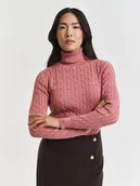 Swetry damskie - Gant Sweter damski Kobiety Bawełna różowy jednolity, M - miniaturka - grafika 1