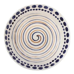 Ciemnoniebieska/beżowa kamionkowa miska do serwowania ø 39 cm Shama – Bloomingville - Miski i półmiski - miniaturka - grafika 1