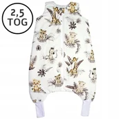 Śpiworki dla dzieci - CAŁOROCZNY ŚPIWOREK Z NOGAWKAMI 56-68 XS 2,5 TOG BAWEŁNA100% PRODUKT POLSKI - miniaturka - grafika 1