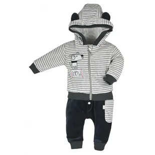 Dres chłopięcy Friend w paski, szara bluza z suwakiem i kapturem Koala Baby 80 - Dresy i komplety dla chłopców Dres chłopięcy Friend w paski, szara bluza z suwakiem i kapturem Koala Baby 80 - Dresy i komplety dla chłopców - miniaturka - grafika 1