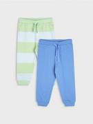 Pajacyki dla niemowląt - Sinsay - Spodnie dresowe jogger 2 pack - błękitny - miniaturka - grafika 1