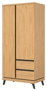 Szafa Ate At11 2D2S Dąb Kamienny / Czarny - Szafy - miniaturka - grafika 1