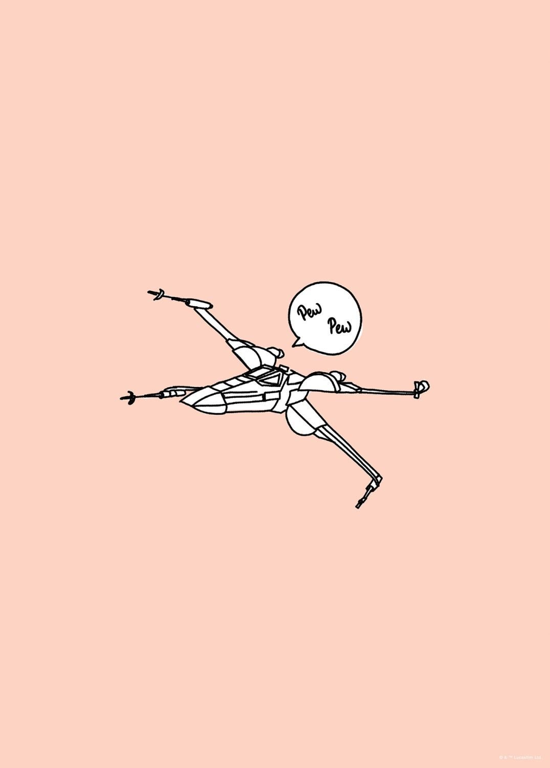Disney plakat Star Wars różowym - 612182 - 50 x 70 cm