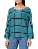 Swetry damskie - TOM TAILOR Damski Sweter oversize z wzorem w kratkę 1034053, 30941 - Teal Blue Knit Check Design, XL - miniaturka - grafika 1