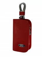Etui na klucze - SKÓRZANE ETUI na klucze FORD logo KLUCZYK samochodowy ELEGANCKI czerwony - miniaturka - grafika 1