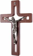 Ikony i obrazy sakralne - Drewniany krzyż wiszący z pasyjką 25 cm - miniaturka - grafika 1