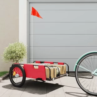 vidaXL Przyczepka rowerowa, czerwona, tkanina Oxford i żelazo - Przyczepki rowerowe - miniaturka - grafika 1