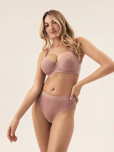 Majtki z wysokim stanem Korin Esotiq brudny róż S - Majtki damskie - miniaturka - grafika 1