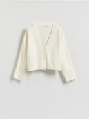 Swetry damskie - Reserved - Rozpinany kardigan - kremowy - miniaturka - grafika 1