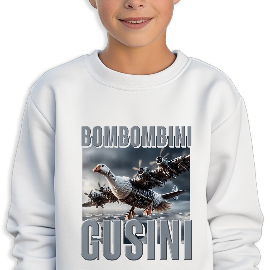 BLUZA Dziecięca Biała Prezent Na Święta BRAINROT BOMBOMBINI GUSINI 128cm