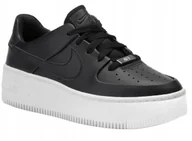 Sneakersy damskie - Nike Buty Damskie Sneakersy Air Force 1 Sage Low czarne na platformie 37,5 - miniaturka - grafika 1