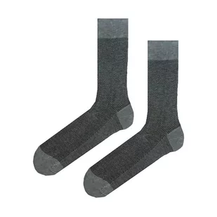Skarpety garniturowe szare w mikrowzór EM 24 - EM Men's Accessories - Skarpetki męskie - miniaturka - grafika 1