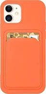 Portfele - Card Case silikonowe etui portfel z kieszonk na kart dokumenty do iPhone 12 Pro Max pomaraczowy - miniaturka - grafika 1