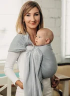 Chusty do noszenia dzieci - Lennylamb Chusta Kółkowa  Mała Jodełka Szara - miniaturka - grafika 1