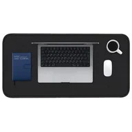 Podkładki pod mysz - PODKŁADKA POD MYSZ NA BIURKO CZARNA SKÓRA 90x43cm - miniaturka - grafika 1