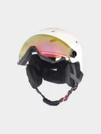 Kaski narciarskie - 4F Kask narciarski z goglami uniseks - biały XS/S (52-56CM) - miniaturka - grafika 1