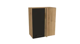 Szafka Wisząca Narożna 1D Presto 60X30X72 Cm Płyta Laminowana Dąb Evoke/Czarny - Meble kuchenne - miniaturka - grafika 1