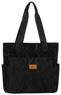 Torebki damskie - Torebka shopper damska torba na ramię duża shopperka na zakupy pojemna Rovicky czarna - miniaturka - grafika 1