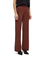 Spodnie damskie - Minus Damskie spodnie z dzianiny z szerokimi nogawkami Allie z wysokim stanem, ciemny cynamonowy brązowy metaliczny, XL, Dark Cinnamon Brown Metallic, XL - miniaturka - grafika 1