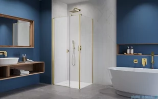 Radaway Nes Kds I Brushed Gold kabina 120x80cm lewa szczotkowane złoto 10023120-99-01L/10043080-01-01 - Kabiny prysznicowe - miniaturka - grafika 2