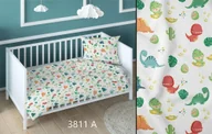 Pościel dla dzieci - Pościel bawełniana 140x200 dinozaury biała kolorowa dziecięca zapinana na suwak KARO Bawełna Max - miniaturka - grafika 1