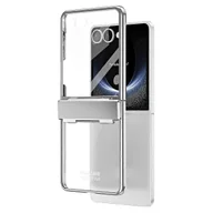 Etui i futerały do telefonów - Do Samsung Galaxy Z Flip7 5G Etui Galwanizacyjne składane etui na telefon PC z osłoną ekranu - Sil Wielobarwny Silver - miniaturka - grafika 1