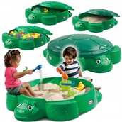 Place zabaw - PIASKOWNICA BASEN Z POKRYWĄ DLA DZIECI ZAMYKANA PRZENOŚNA ŻÓŁW DUŻA XL 70KG - miniaturka - grafika 1