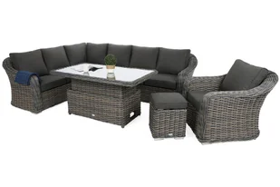 Narożny zestaw mebli ogrodowych Foggia Silk Grey / Grey Melange - Meble ogrodowe - miniaturka - grafika 1