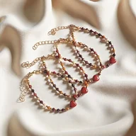 Bransoletki - Bransoletka z serduszkiem : mokait, jaspis królewski - miniaturka - grafika 1